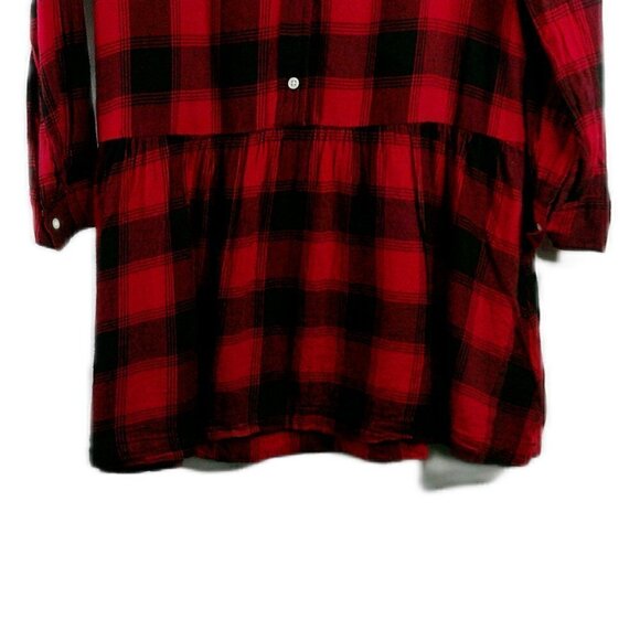 Gap - Red/Black Plaid Flannel Mini Dress - SP - Picture 3 of 7